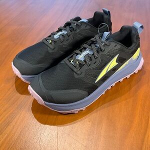 Altra Lone Peak 9 Black Trail Shoes with Yellow and Lavender Accents